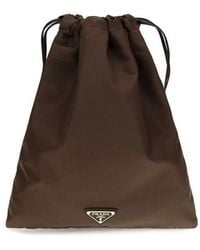 Prada - Brown Polyamide Clutch Bag - Lyst