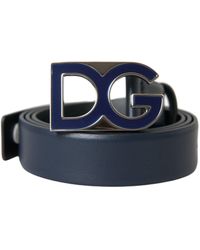Dolce & Gabbana - Leather Metal Logo Buckle Belt - Lyst