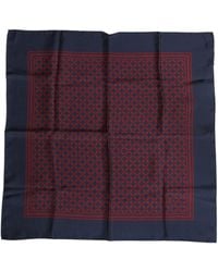 Dolce & Gabbana - Red Blue Printed Silk Square Men Foulard Scarf - Lyst