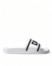 Dolce & Gabbana - White Rubber Sandals Slippers Beachwearshoes - Lyst