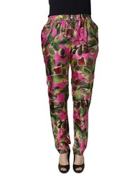 Dolce & Gabbana - Fuchsia Fig Fruit Leaf Tapered Trouser Pants - Lyst