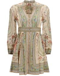 Zimmermann - Multicolor Linen Casual Dress - Lyst