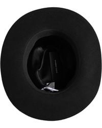 Dolce & Gabbana - Men Black Classic Wide Brim Fedora Capello Hat - Lyst