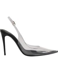 Dolce & Gabbana - Black Leather Clear Pvc Slingback Pumps Shoes - Lyst