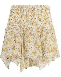 Isabel Marant - Beige Viscose Mini Skirt - Lyst