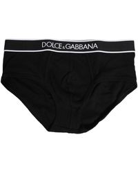 Dolce & Gabbana - Black Logo Cotton Men Brando Brief Underwear - Lyst