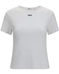 Off-White c/o Virgil Abloh - White Cotton T-shirt - It38 | S - Lyst