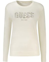 Guess - White Viscose Sweater - Lyst
