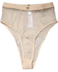 Dolce & Gabbana - Beige Silk Blend High Waist Brief Panty Underwear - Lyst