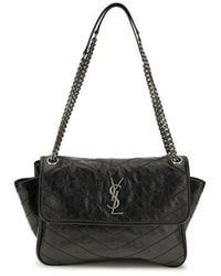 Saint Laurent - Black Calf Leather Bos Taurus Shoulder Bag - Lyst