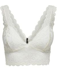 ONLY - White Polyester Bra - Lyst