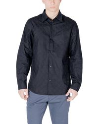 ARMANI EXCHANGE - Blue Cotton Shirt - Lyst