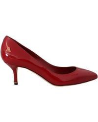 Dolce & Gabbana - Patent Leather Kitten Heels Pumps Shoes - Lyst