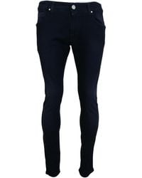 Acht - Blue Cotton Tapered Slim Fitcasual Denim Jeans - Lyst