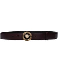 Versace - Belt/Burgundy Leather - Lyst