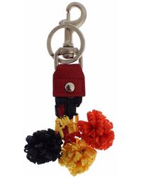 Dolce & Gabbana - Multicolor Raffia Leather Clasp Finder Chain Keyring - Lyst