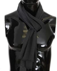 Dolce & Gabbana - Black White Striped Silk Shawl Scarf - Lyst