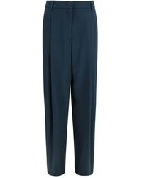Giorgio Armani - Blue Silk Casual Pants - Lyst