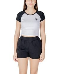 Converse - Black And White Cotton Tops & T - Lyst