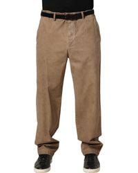 Domenico Tagliente - Beige Cotton Straight Leg Men Trouser Pants - Lyst