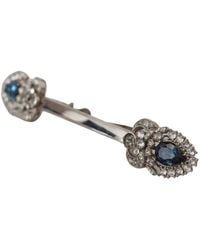Dolce & Gabbana - 925 Sterling Silver Crystals Pin Collar Brooch - Lyst