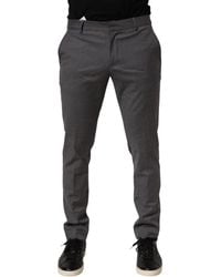 Daniele Alessandrini - Gray Polyester Formal Dress Trouser Pants - Lyst
