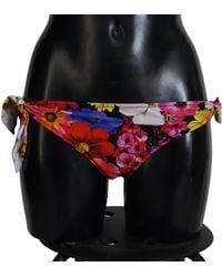 Dolce & Gabbana - Floral Print Swimsuit Bikini Bottom Swimwear - Lyst