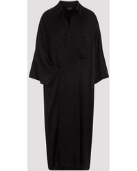 Balenciaga - Black Short Sleeves Wrap Dress - Lyst