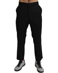 Dolce & Gabbana - Black Cotton Wool Formal Dress Pants - Lyst