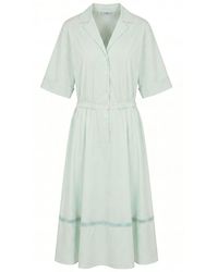 Malo - Green Cotton Dress - Lyst