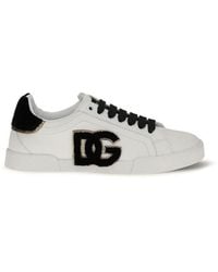 Dolce & Gabbana - White Calf Leather Bos Taurus Low Top Sneakers - Lyst