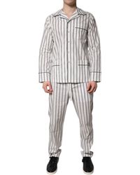 Dolce & Gabbana - Stripes Cotton Pajama Set Sleepwear - Lyst