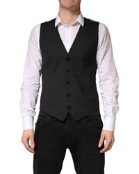 Dolce & Gabbana - Wool Dress Formal Waistcoat Vest Virgin Elastane - Lyst