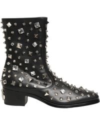 Dolce & Gabbana - Black Crystal Embellished Short Boots Shoes - Lyst