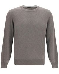 Brunello Cucinelli - Gray Cashmere Sweater - Lyst