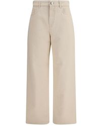 Rohe - Beige Cotton Relaxed Fit Jeans - Lyst
