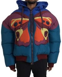 Dolce & Gabbana - Butterfly Hooded Puffer Jacket - Lyst