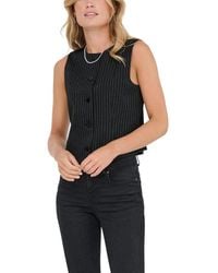 ONLY - Black Recycled Polyester Waistcoat - Lyst