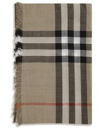 Burberry - Check Reversible Wool And Silk Scarf - Lyst