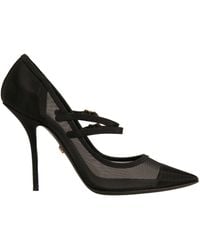 Dolce & Gabbana - Black Mesh Mary Jane High Heels Pumps Shoes - Lyst
