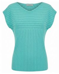 Malo - Light Blue Cotton Sweater - Lyst