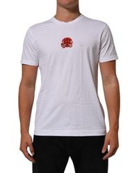 Dolce & Gabbana - White Cotton Dg Love Patch Crew Neck T - Lyst