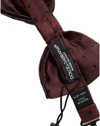 Dolce & Gabbana - Burgundy Polka Dot Silk Adjustable Neck Papillon Bow Tie - Lyst