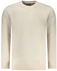 BOSS - Beige Cotton Men Sweatshirt - Lyst