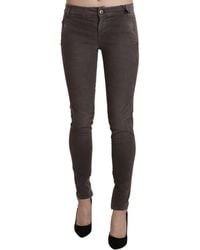 Ermanno Scervino - Brown Low Waist Skinny Slim Trouser Cotton Jeans - Lyst