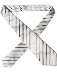Dolce & Gabbana - White Black Stripes Silk Adjustable Necktie Tie - Lyst