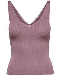 Jacqueline De Yong - Purple Nylon Tank Tops - Lyst