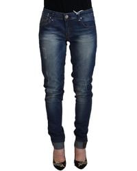 Acht - Blue Washed Cotton Slim Fit Denim Pants Jeans - Lyst