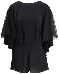 Saint Laurent - Silk Crepe Playsuit - Lyst