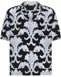 Valentino Garavani - Black Silk Pattern Shirt - Lyst